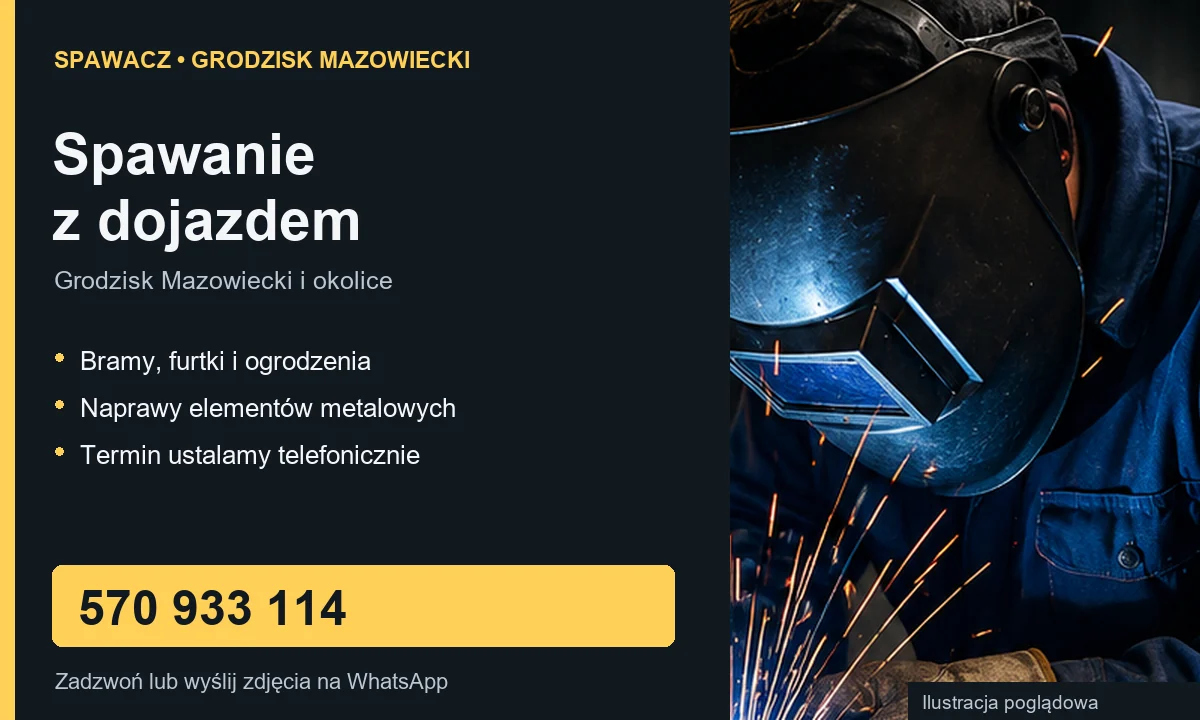 Mobilny spawacz Grodzisk Mazowiecki — ilustracja usługi z dojazdem