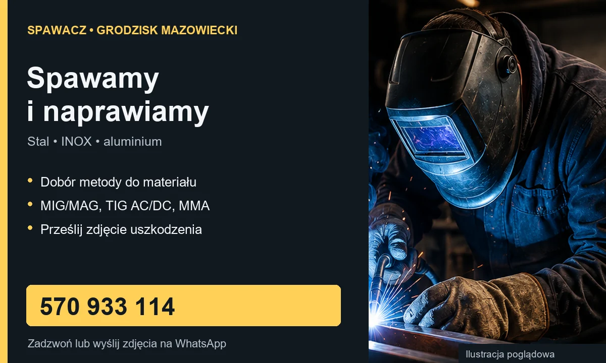 Spawanie TIG, MIG/MAG i MMA — ilustracja usług spawalniczych